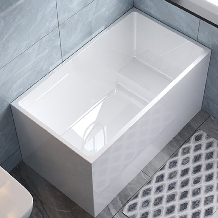 Acrylic Back to Wall Bathtub Stand Alone Modern Soaking Bath