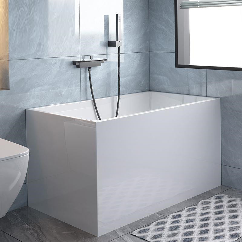 Acrylic Back to Wall Bathtub Stand Alone Modern Soaking Bath