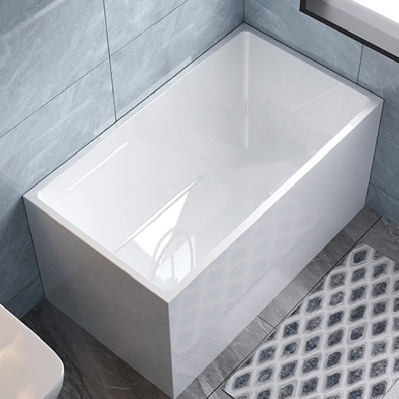 Acrylic Back to Wall Bathtub Stand Alone Modern Soaking Bath