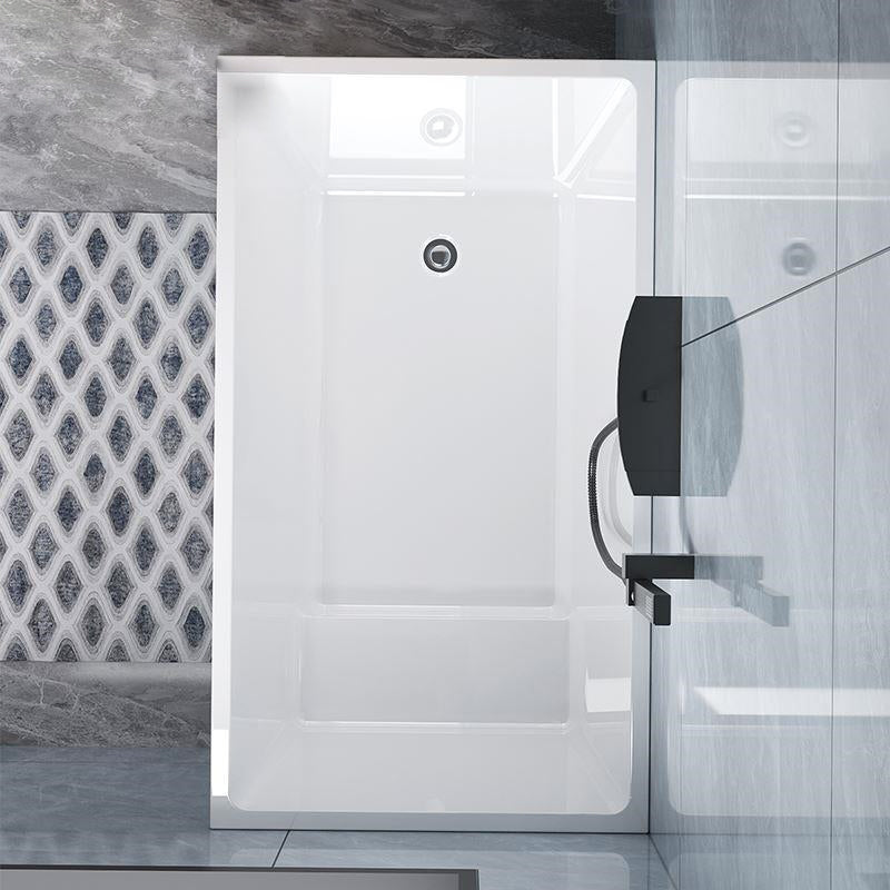 Acrylic Back to Wall Bathtub Stand Alone Modern Soaking Bath