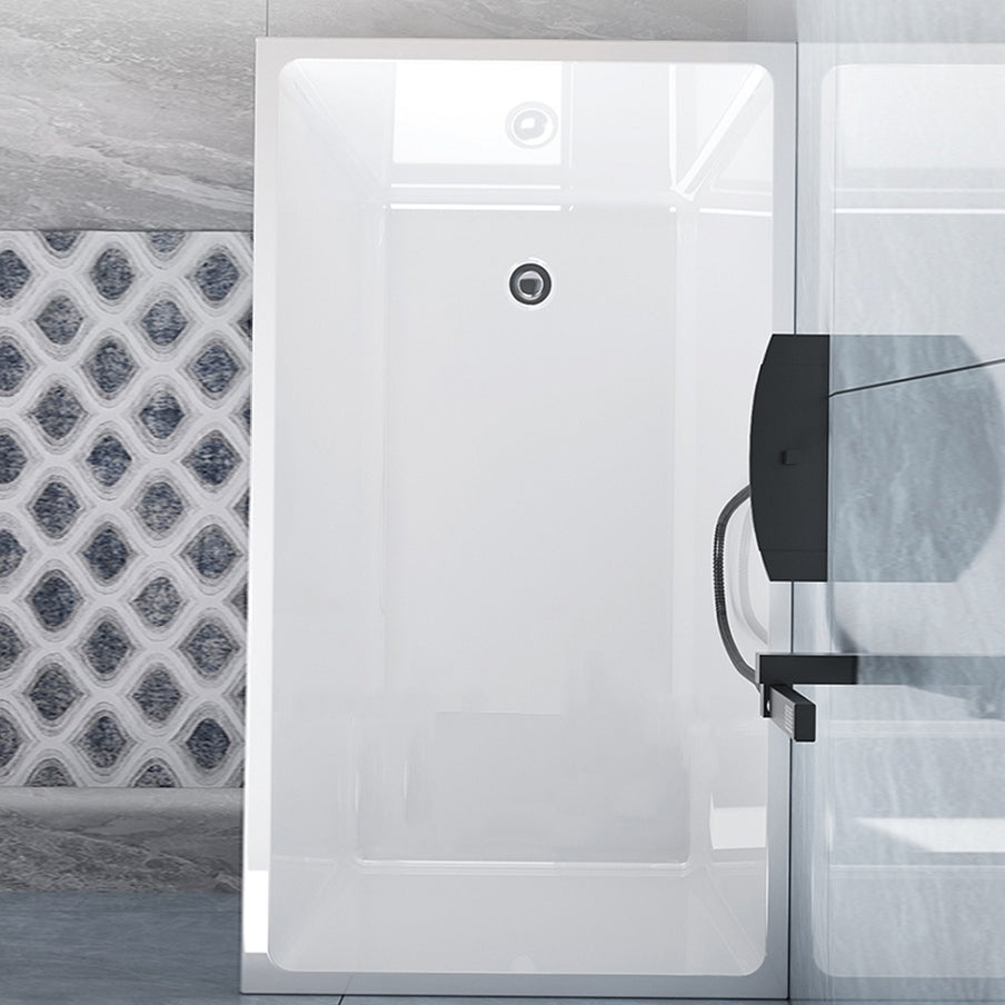 Acrylic Back to Wall Bathtub Stand Alone Modern Soaking Bath