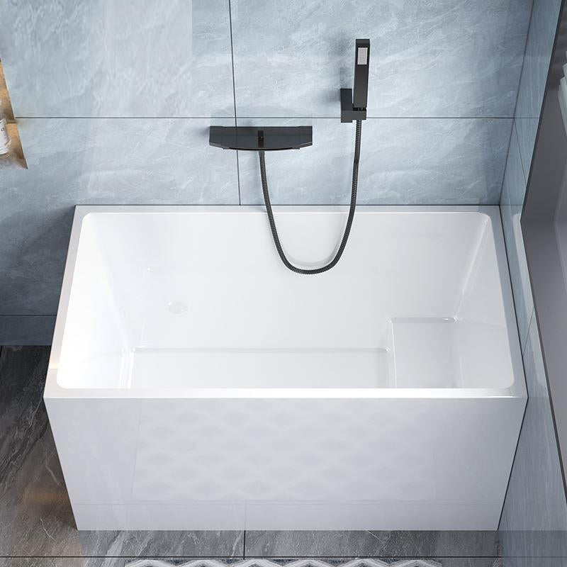 Acrylic Back to Wall Bathtub Stand Alone Modern Soaking Bath