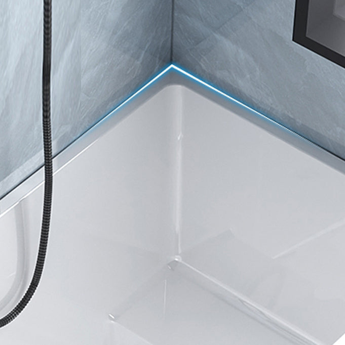 Acrylic Back to Wall Bathtub Stand Alone Modern Soaking Bath