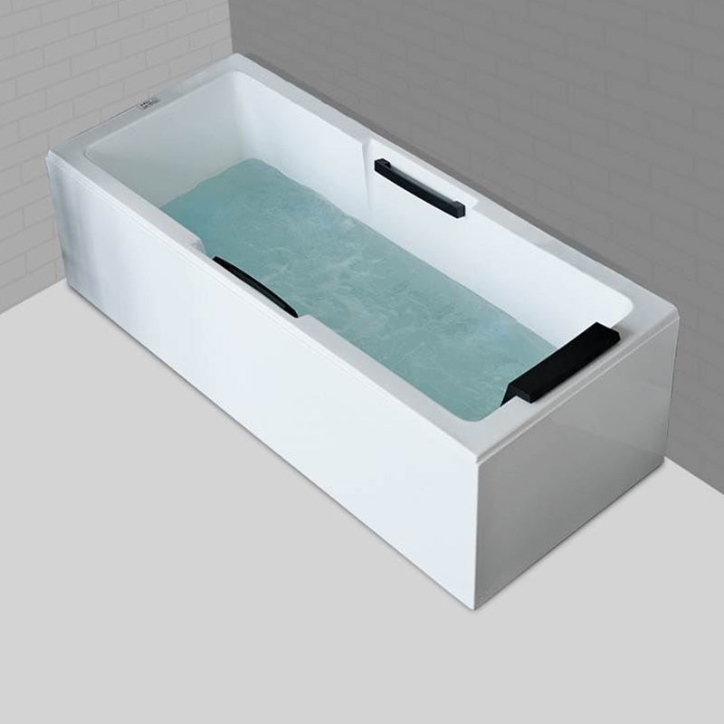 Freestanding Acrylic Bathtub Rectangular Modern Soaking Bath