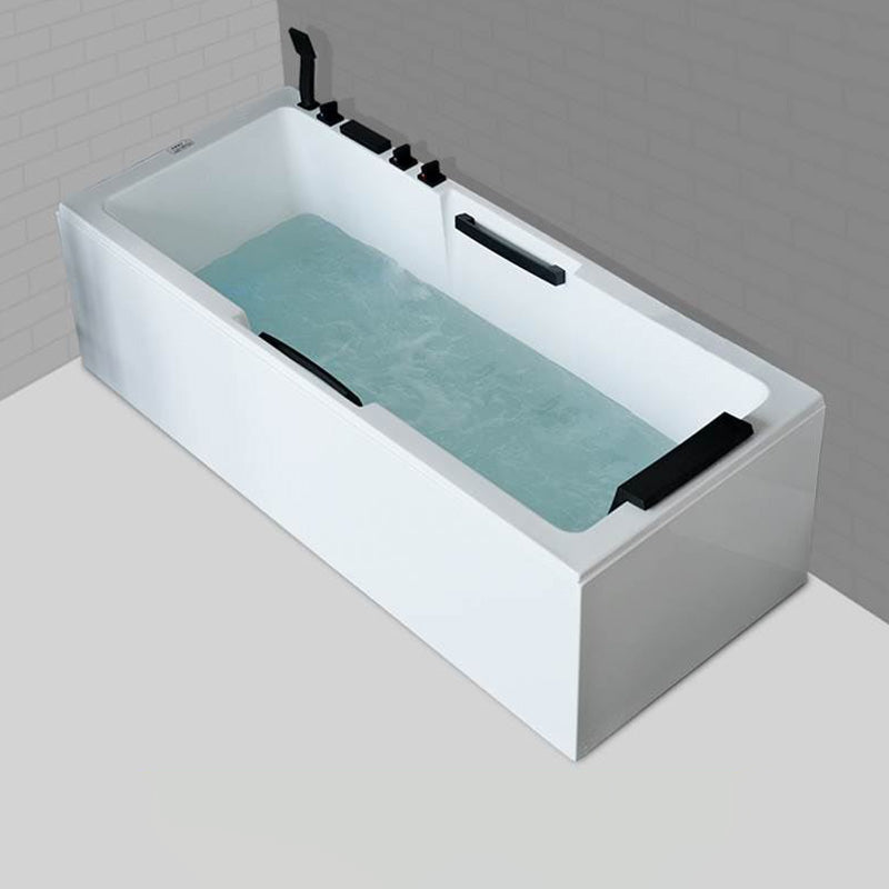 Freestanding Acrylic Bathtub Rectangular Modern Soaking Bath