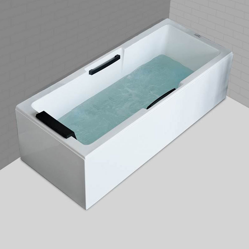 Freestanding Acrylic Bathtub Rectangular Modern Soaking Bath