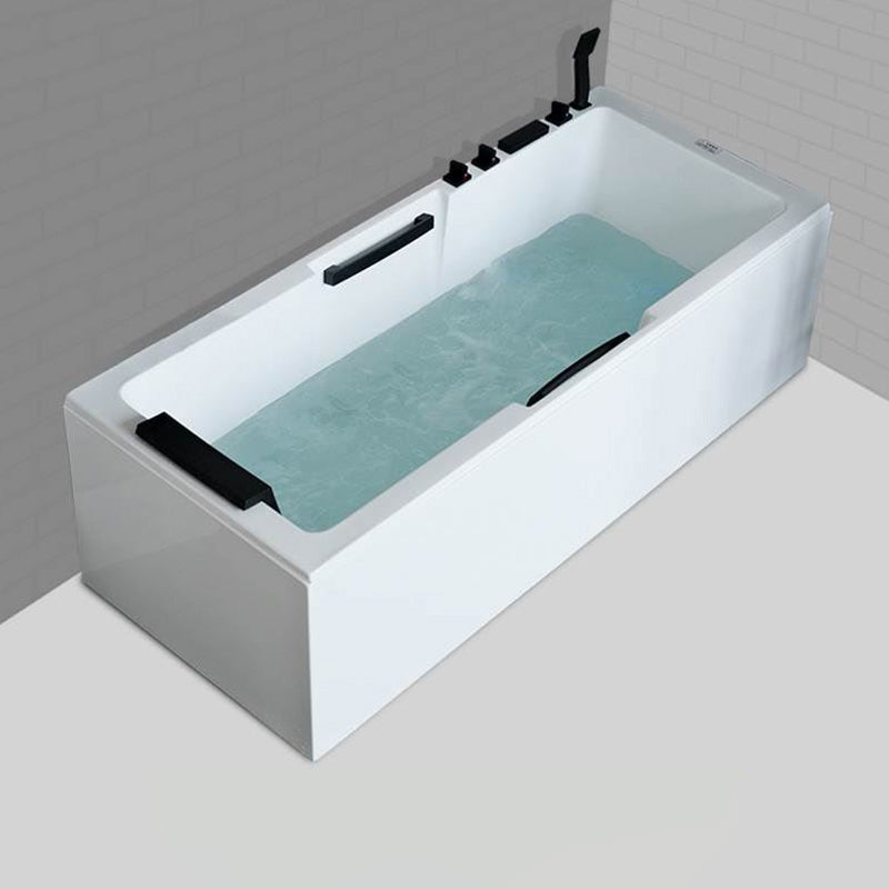 Freestanding Acrylic Bathtub Rectangular Modern Soaking Bath