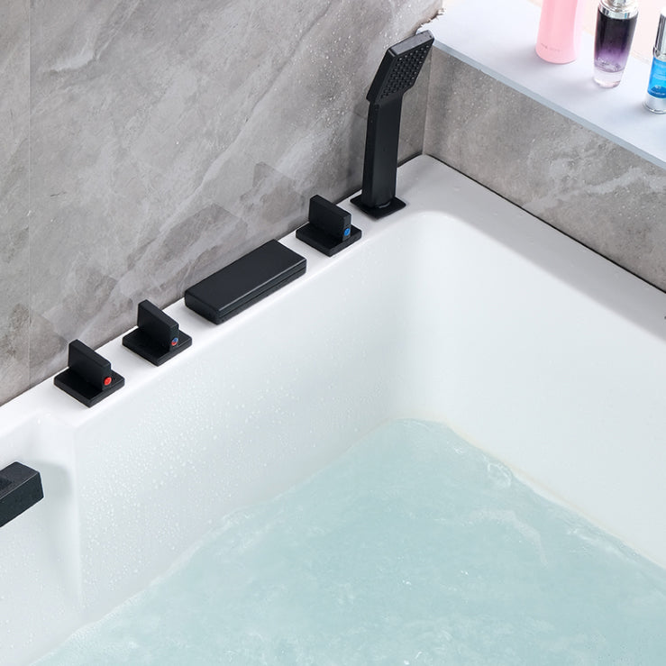 Freestanding Acrylic Bathtub Rectangular Modern Soaking Bath
