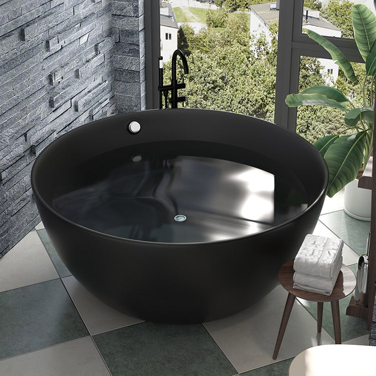 Antique Finish Round Bathtub Stand Alone Soaking Modern Bath Tub