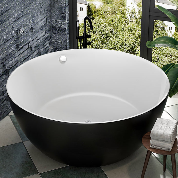 Antique Finish Round Bathtub Stand Alone Soaking Modern Bath Tub