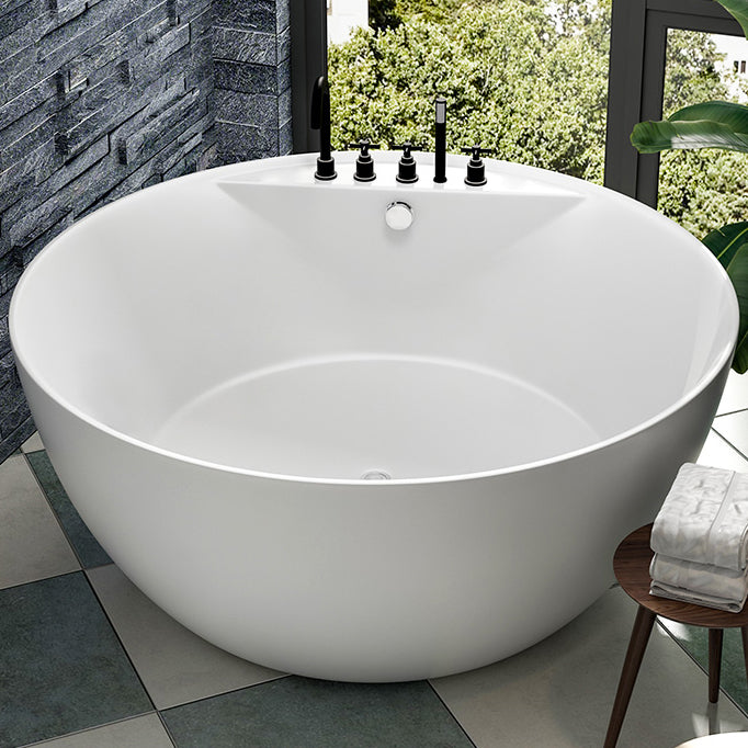 Antique Finish Round Bathtub Stand Alone Soaking Modern Bath Tub