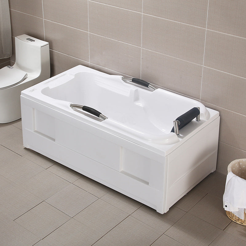 Flat Bottom Soaking Tub Antique Finish Rectangular Modern Bath Tub