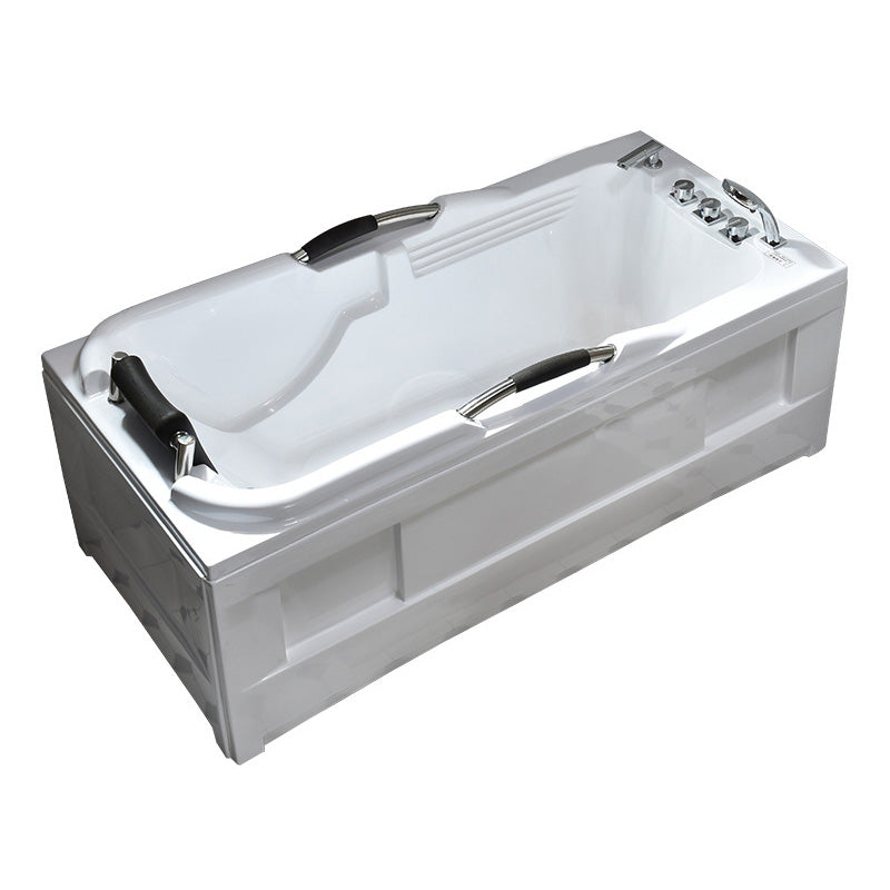 Flat Bottom Soaking Tub Antique Finish Rectangular Modern Bath Tub