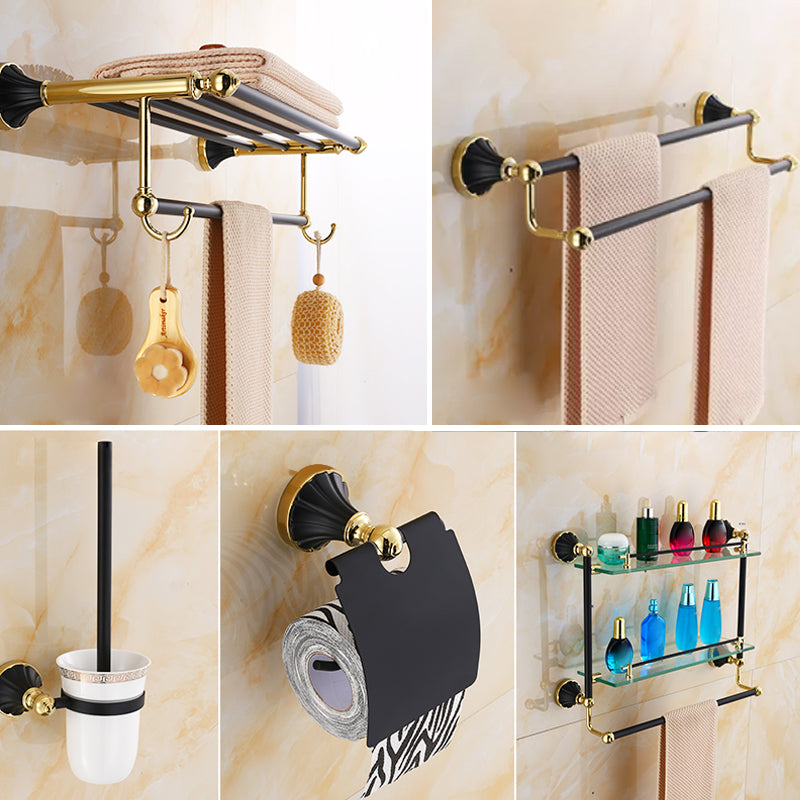 Traditional Bathroom Accessory Kit Towel Bar Bath Shelf Black Bath Hardware Set