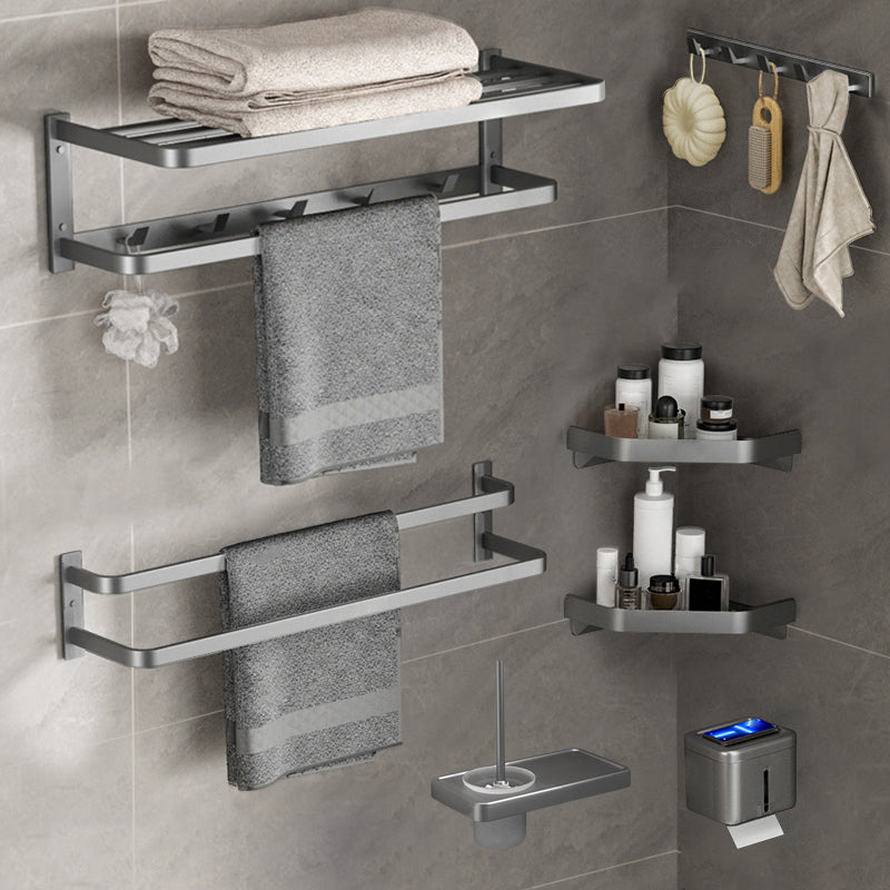 Modern Grey Bath Hardware Set Towel Bar Paper Holder Bathroom Accessory Kit
