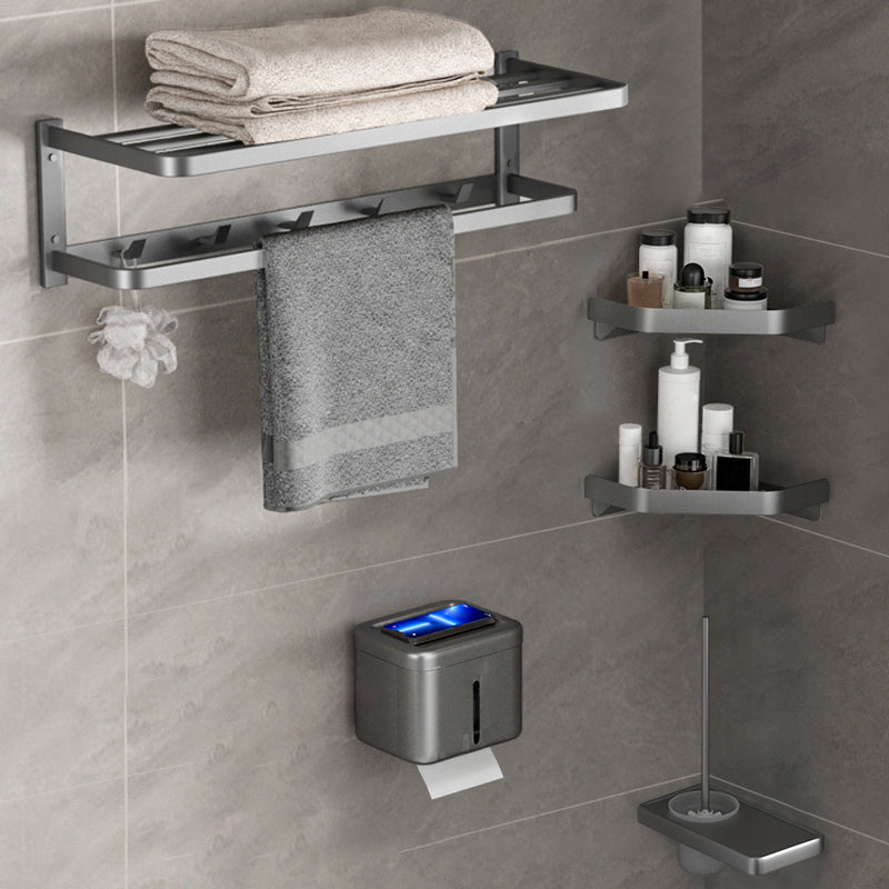Modern Grey Bath Hardware Set Towel Bar Paper Holder Bathroom Accessory Kit