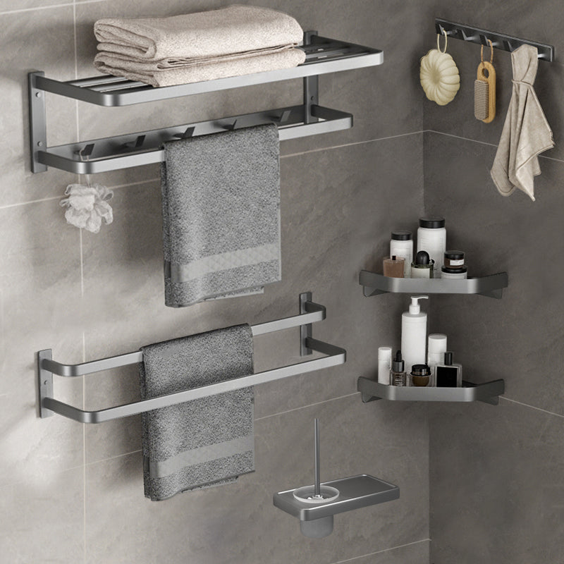 Modern Grey Bath Hardware Set Towel Bar Paper Holder Bathroom Accessory Kit
