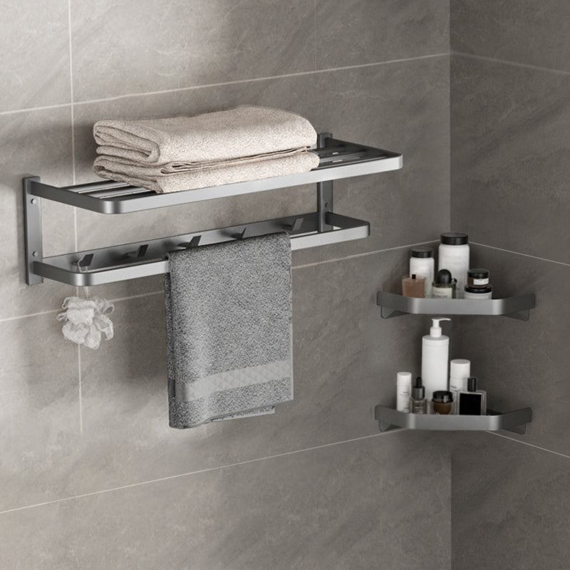 Modern Grey Bath Hardware Set Towel Bar Paper Holder Bathroom Accessory Kit
