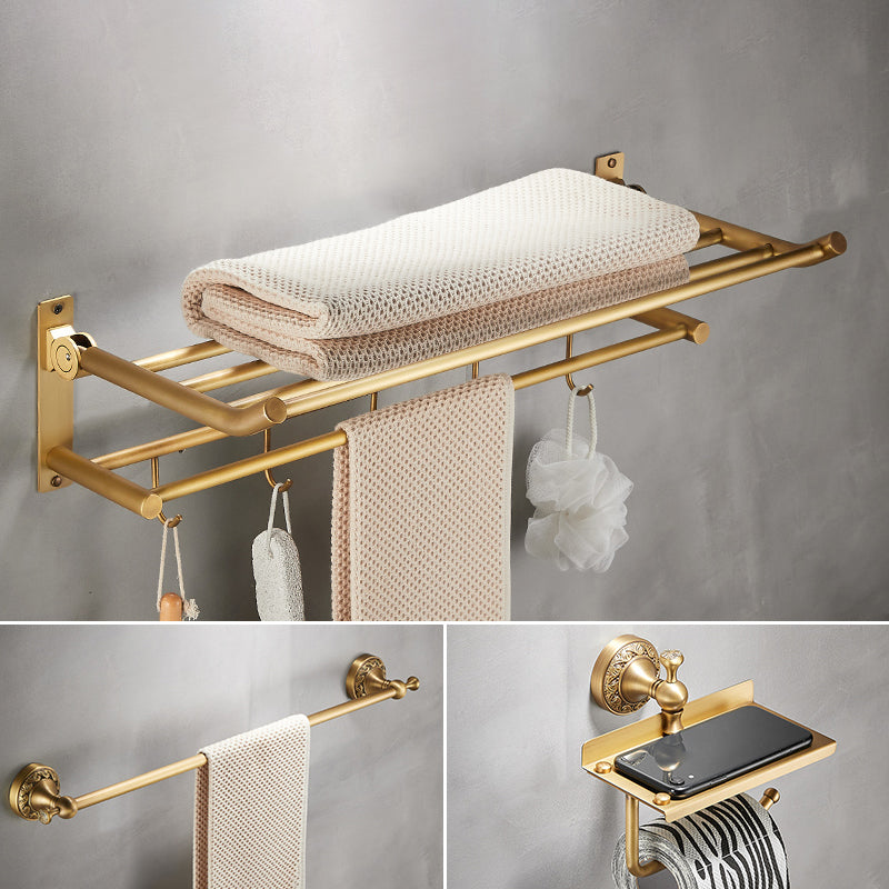 Modern Bathroom Accessory Kit Paper Holder Bath Shelf Gold Bath Hardware Set