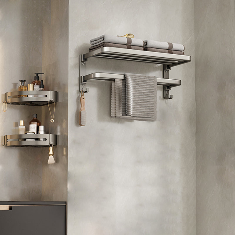 Modern Bath Hardware Set Grey Bath Shelf Paper Holder Bathroom Set