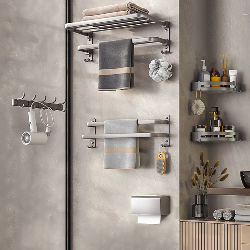 Modern Bath Hardware Set Towel Bar Paper Holder Grey Bathroom Accessory Kit
