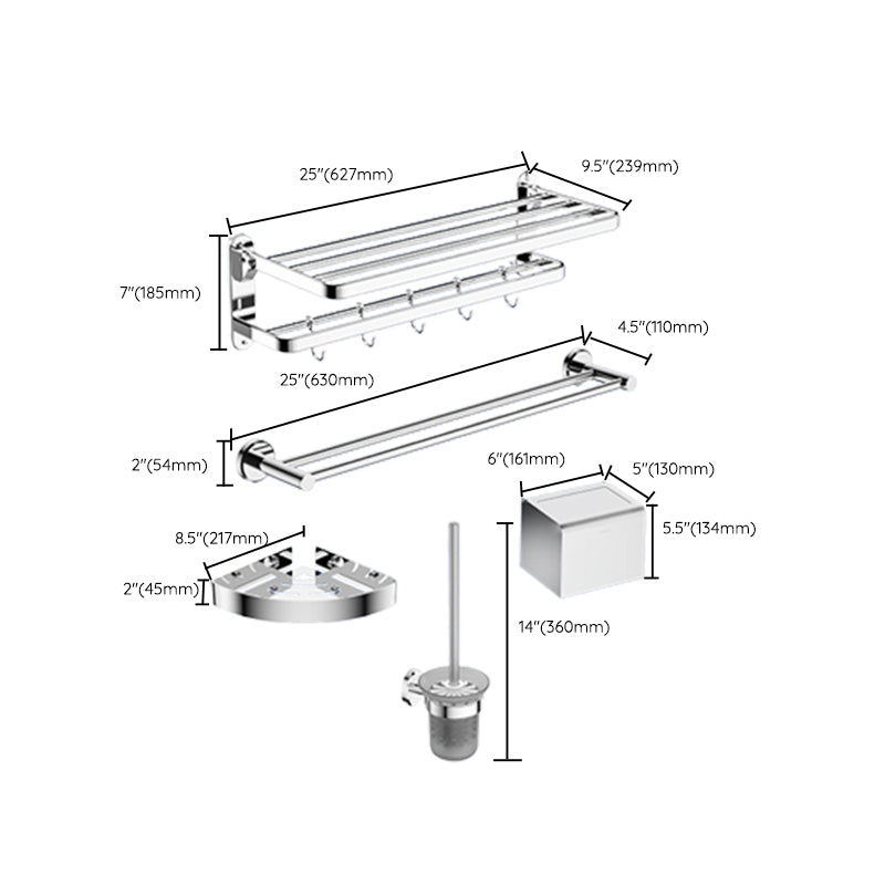 Modern Bathroom Accessory Kit Bath Shelf Stainless Towel Bar Steel Bathroom Set