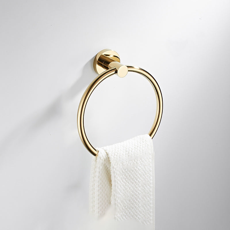 4 Piece Traditional Bathroom Accessory Set Brass Bathroom Set in Matte Gold