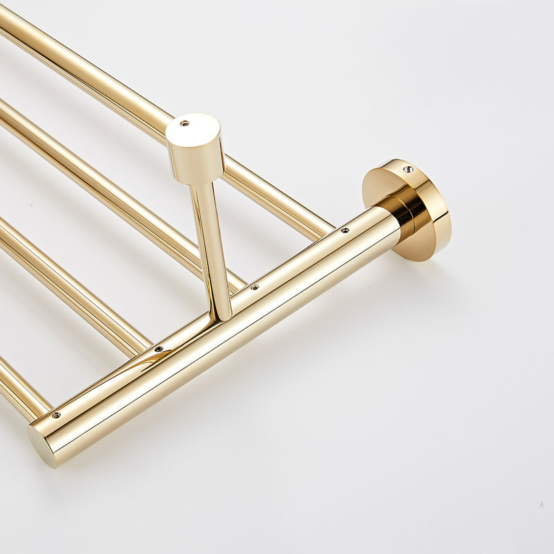 4 Piece Traditional Bathroom Accessory Set Brass Bathroom Set in Matte Gold