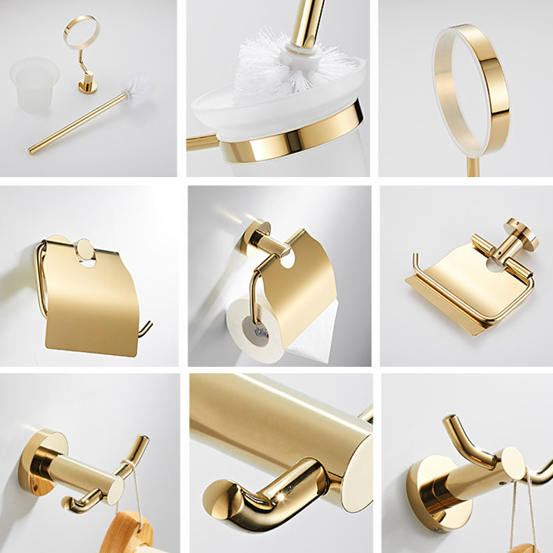 4 Piece Traditional Bathroom Accessory Set Brass Bathroom Set in Matte Gold
