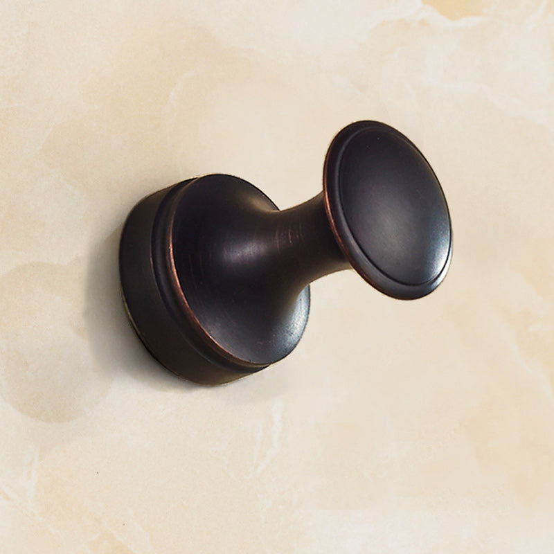 5 Piece Traditional Bathroom Accessory Set Brushed Brass Robe Hooks
