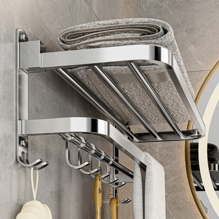 Contemporary Bath Hardware Set in Stainless Steel Chrome Robe Hooks/Towel Bar