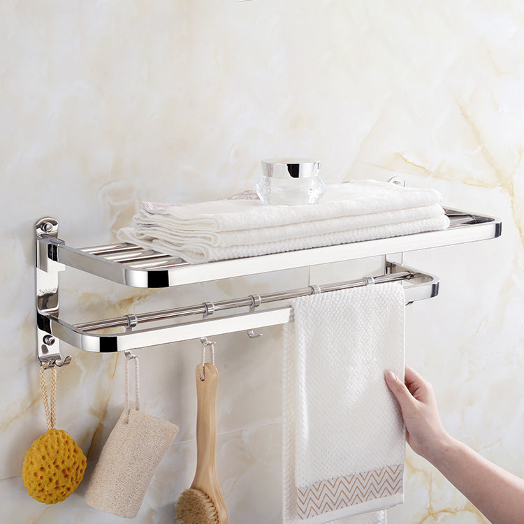 Contemporary Bath Hardware Set in Stainless Steel Chrome Robe Hooks/Towel Bar