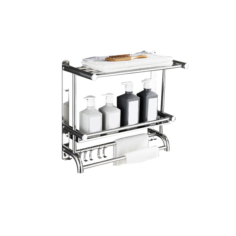 Contemporary Bath Hardware Set in Stainless Steel Chrome Robe Hooks/Towel Bar