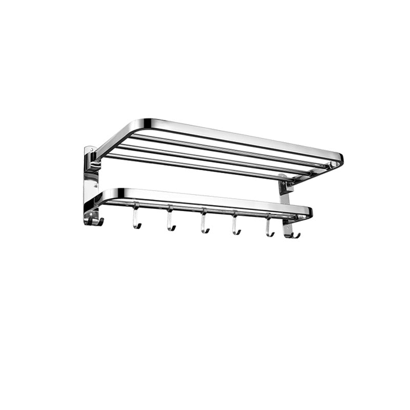 Contemporary Bath Hardware Set in Stainless Steel Chrome Robe Hooks/Towel Bar