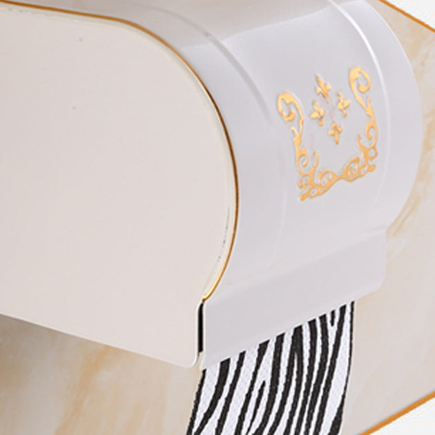 Vintage Bathroom Accessory Set Aluminum Paper Holder in White