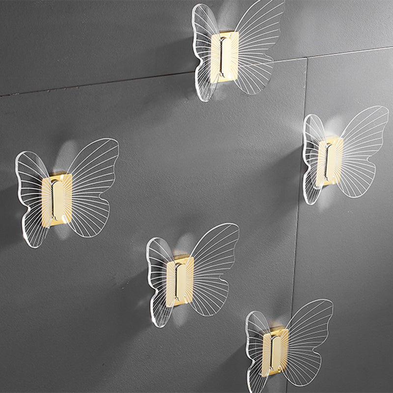 Modern Brass Bathroom Accessory Set Acrylic Butterfly Themed Robe Hooks