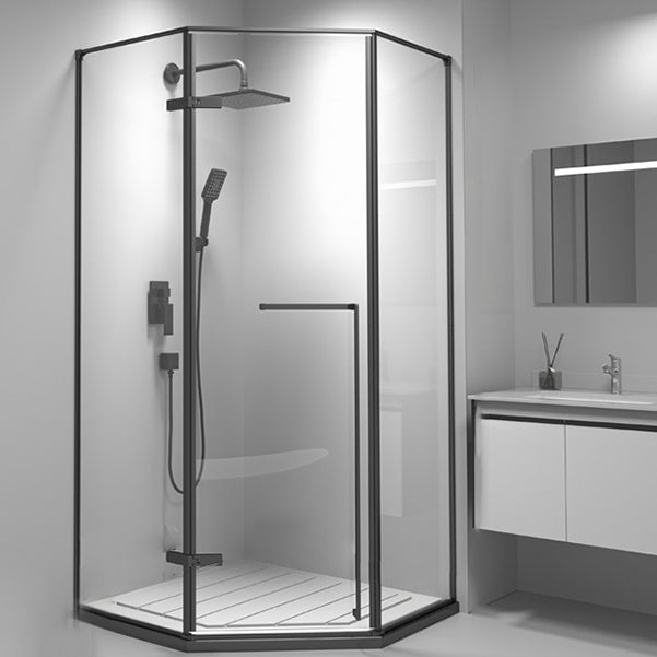 Left Hinged Framed Tempered Shower Enclosure with Fixed Panel