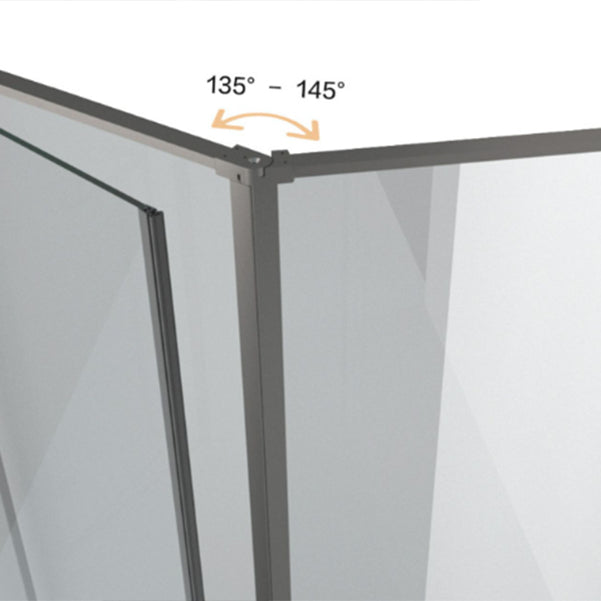 Left Hinged Framed Tempered Shower Enclosure with Fixed Panel