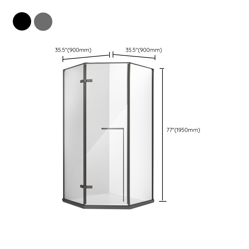 Left Hinged Framed Tempered Shower Enclosure with Fixed Panel