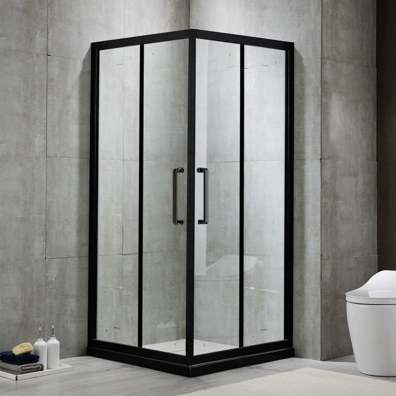 Tempered Glass Framed Shower Enclosure Clear Black Shower Stall