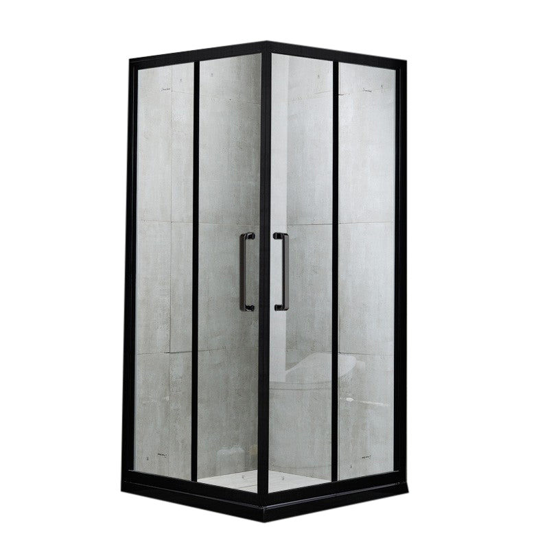 Tempered Glass Framed Shower Enclosure Clear Black Shower Stall