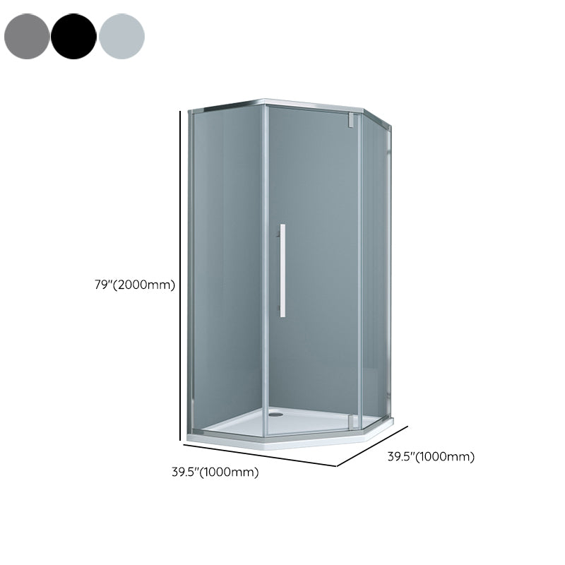 304 Stainless Steel Frame Shower Enclosure Neo-Angle Tempered Glass Shower Stall