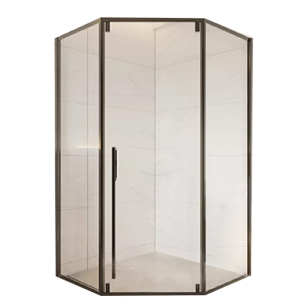 Neo-Angle Clear Tempered Shower Enclosure Framed Double Sliding Shower Kit