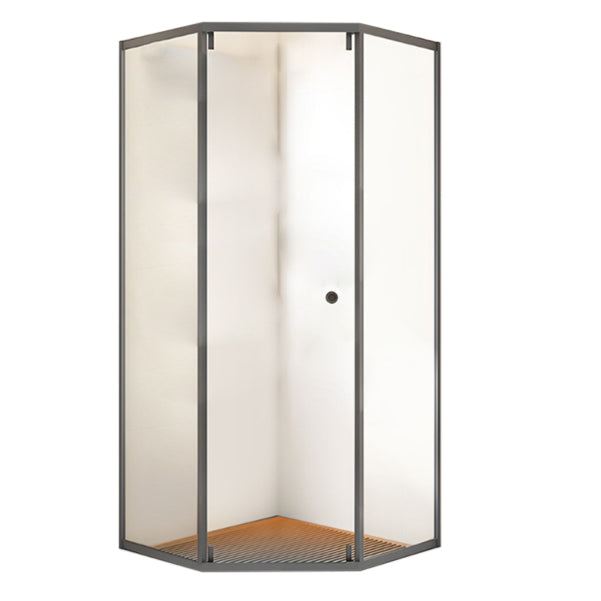 Neo-Angle Transparent Tempered Shower Enclosure Stainless Steel Frame Shower Stall