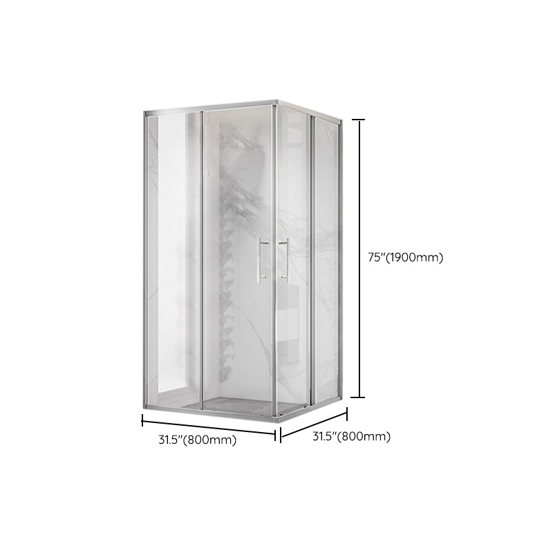 Double Sliding Shower Enclosure Framed Clear Tempered Glass Shower Enclosure