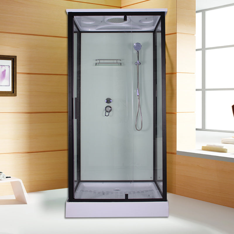 Tempered Glass Shower Stall Home Shower Stall with Towel Bar and Rain Shower