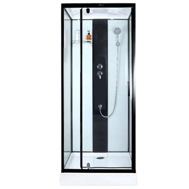 Tempered Glass Shower Stall Home Shower Stall with Towel Bar and Rain Shower