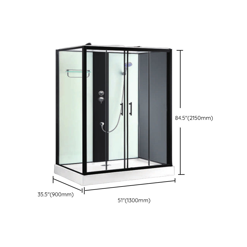 Tempered Glass Shower Stall Home Shower Stall with Towel Bar and Rain Shower