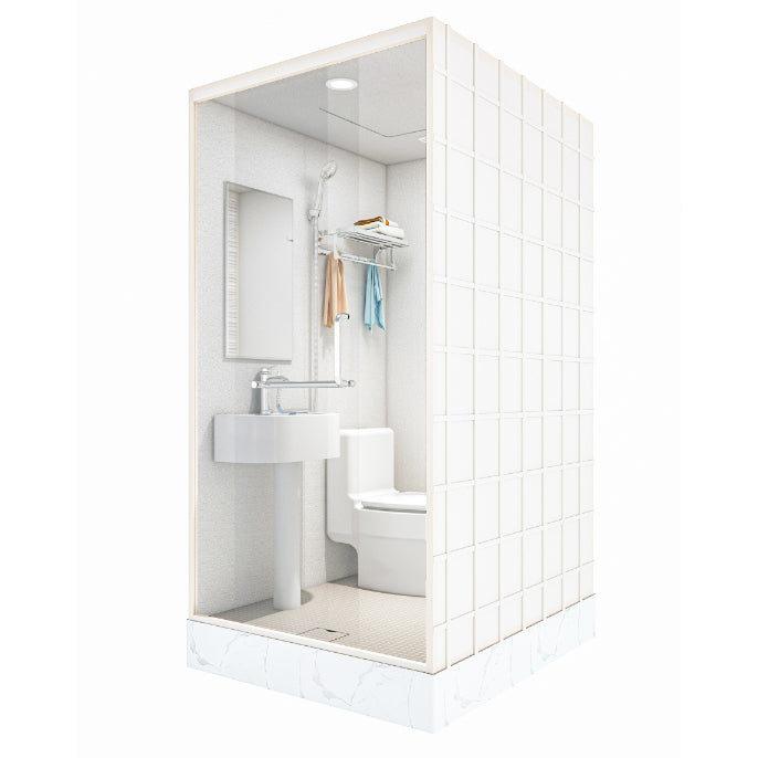 Home Shower Stall Rectangle Shower Stall with Faucet and Rain Shower