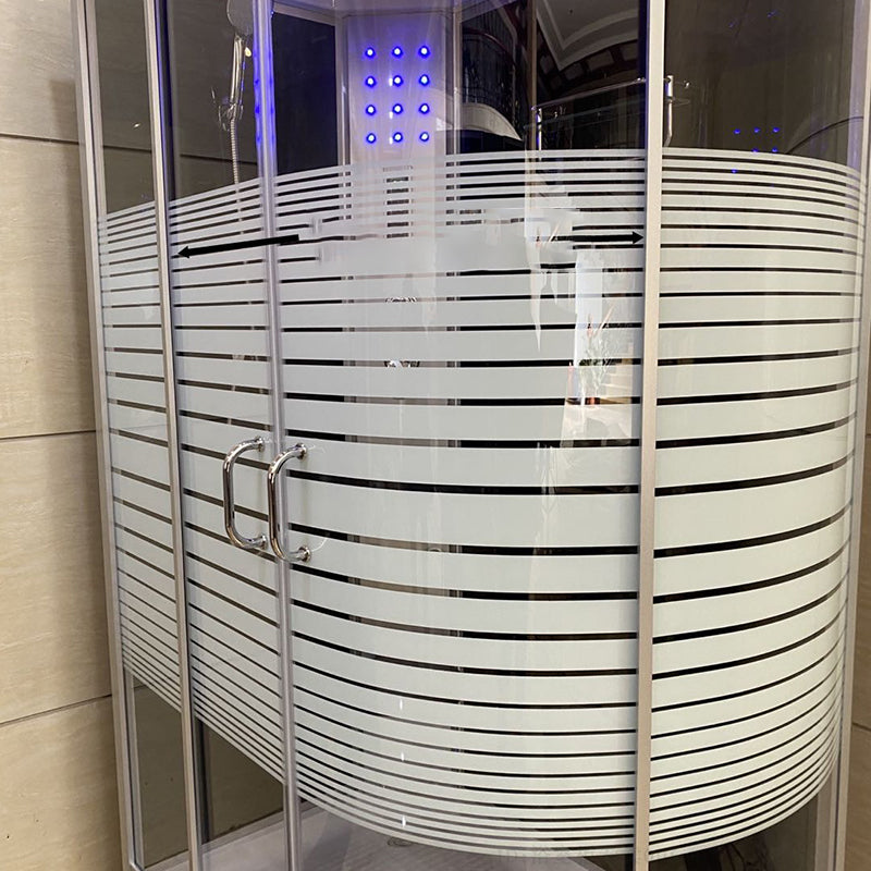 Double Sliding Rounded Shower Stall Tempered Glass Shower Stall with Hand Shower